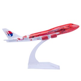 Bswath Model Airplane 1:400 Scale Model Malaysia B747 Model Plane Metal Plane Model Die-cast Alloy Airplanes for Gift and Collection (Red
