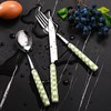 Koythin 3-Piece Cutlery Set, Stainless Steel Flatware Sets with Green