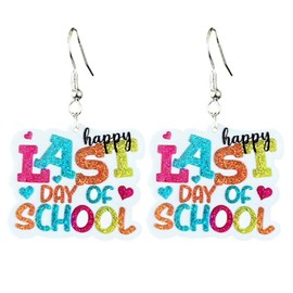 Sparkling Graduation Earrings for Women Colorful Last Day of School Earrings with Tassels Inspirational Graduation Gifts Teacher Jewelry School Jewelry for College-Style E