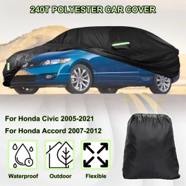 XUKEY Polyester Car Cover Waterproof Outdoor UV Snow Resistant  For Honda Accord Civic