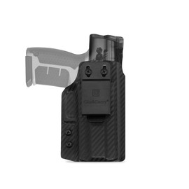 Clip & Carry IWB Kydex Holster for The BYRNA SD/EP Non-Lethal Pepper Launcher - Inside Waistband Concealed Carry - Audible Click Retention - USA Veteran Made (Carbon Fiber Black, Right-Hand)