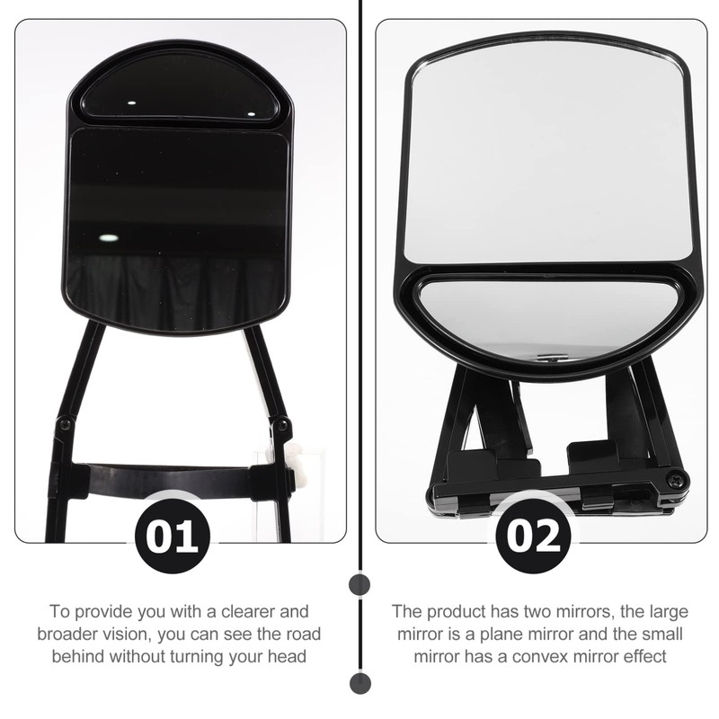 CHILDWEET Practical Convex Towing Mirrors for Cars and Clip Extension