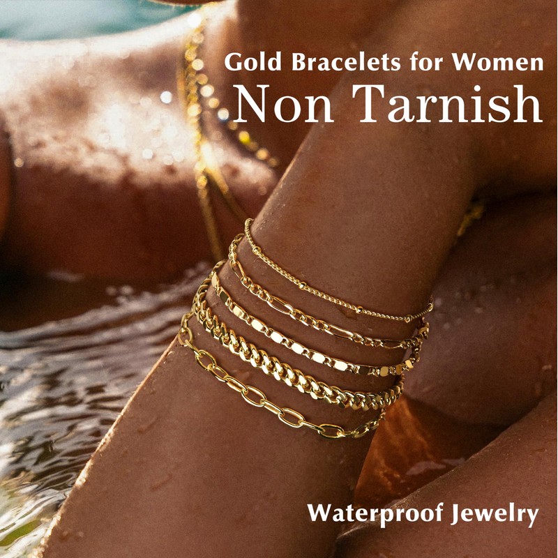 Gokeey Gold Bracelets for Women Trendy 14K Gold Plated Jewelry