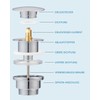Hibbent Universal Drain Fitting, Pop-Up Valve for Sinks and Washbasins
