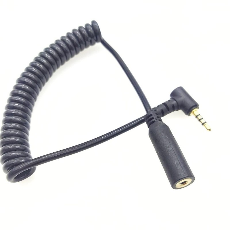 hanaiette 2.5mm Coiled Extension Cable;MMNNE 2.5mm Male to Female Spring