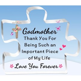 TTOVEN Godmother Gifts Godmother Birthday Gifts Mothers Day Gifts Best Godmother Gifts Beautiful Puzzle Acrylic Plaque Godmother Thank You for Being Such an important Piece of My Life
