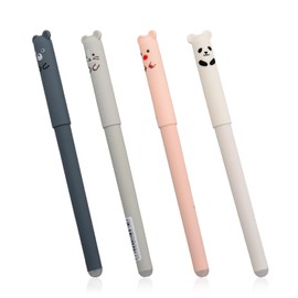Rumyve4 Cute Cartoon Animal Erasable Neutral Pen Ballpoint Pen,0.35mm Cartoon Animal Erasable Neutral Ink Pen, Student Stationery School Office Supplies, Black and Blue Ink Options(Blue)