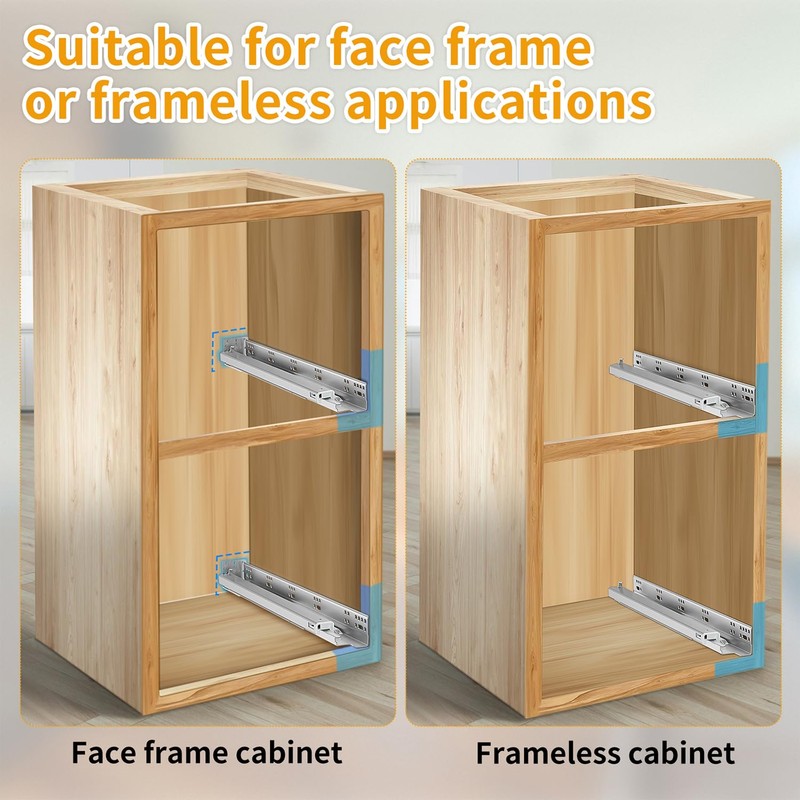 BAIDICE 1 Pair Soft Close Drawer Slides 9 12 15