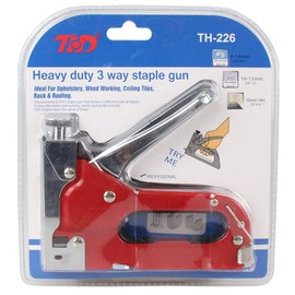 ToolUSA Heavy Duty 3-Way Staple Gun | Versatile Fastening | Compact & Durable Design | Ideal for Upholstery, Woodworking & Roofing | Includes 600 Staples & Nails