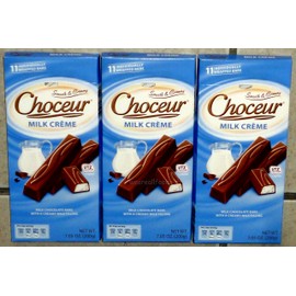 Choceur Milk Chocolate "Milk Creme" Bars Made in Germany, 7.05 Ounce (3 Pack)