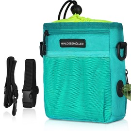 Dog Treat Pouch, Dog Walking Bag Treat Pouch for Dog Training with Multiple Pockets and Built-In Poop Waste Bags Dispenser, Adjustable Belt 3 Ways to Wear, Light Green