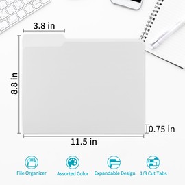 36 Packs Colored File Folders,White File Folders,Two Tone Color File Folder 8.5 x 11 Inch,1/3 Cut Tabs Letter Size,Manila File Folders for Office,School and Home,Organization
