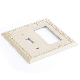 Henne Bery Sunken Pearls Heavy Duty Decorative Wall Plate Switch Plate Outlet Cover, Durable Solid Zinc Alloy (Toggle/Decorator, Light Almond)