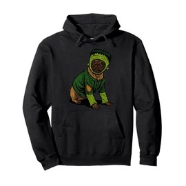 Frankenstein Pug in Green Costume Pullover Hoodie