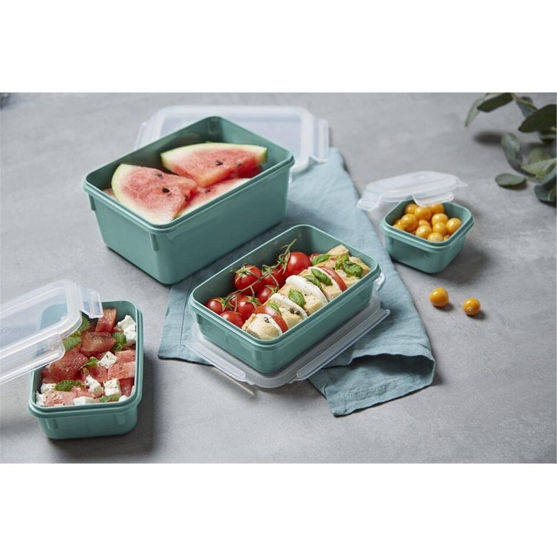 Tefal Masterseal Colour Edition Set of 4, Water Green, Rectangular,