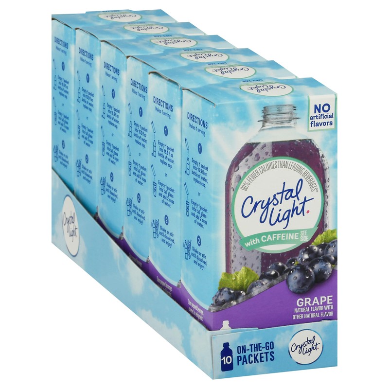 Crystal Light Grape Naturally Flavored Powdered Drink Mix with Caffeine,