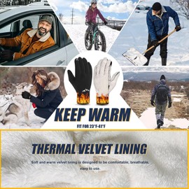 Pixel Panda Winter Gloves for Men Women Warm Touchscreen Gloves for Cold Weather Thin Water-Resistant Windproof Non-Slip Gloves for Cycling, Driving, Running, Hiking