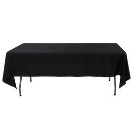 Waysle Rectangle Tablecloth - 60 x 84 Inch - Black Rectangular Table Cloth for 5 Foot Table in Washable Polyester - Great for Wedding, Restaurant, Party, Banquet Decoration