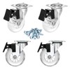 Clear Caster Wheels 3 Inch Casters Set of 4 Heavy