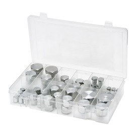 VEVOR 72 PCS JIC Hydraulic Fittings, Heavy Duty Master Industrial Hydraulic Cap and Plug, Hose Tube and Pipe Fitting Kit Cap and Plug Kit Precision Threading in 37° Dash Sizes 4 6 8 10 12 16