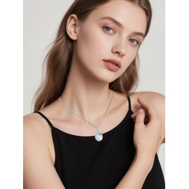 JKR Bee Necklace for Women S925 Sterling Silver Bee Teardrop Moonstone Necklace Pendant Daisy Flower Moonstone Jewelry Anniversary Birthday Gifts for Wife Her Mom Daughter Girlfriend