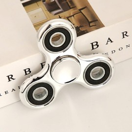 Electroplated Tri-Wing Fidget Spinner, Silver