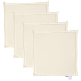 vidaXL Garden Seat Cushion, Pack of 4, Chair Cushions with Foam, Chair Cushion for Gardens, Patio, Living Room, Seat Cushion, Cream Square Polyester