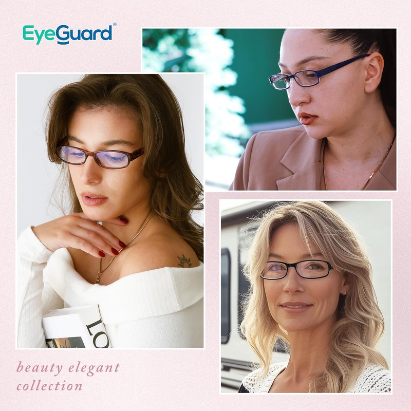 EYEGUARD Reading Glasses for Women 4 Pack Ladies Stylish Blue