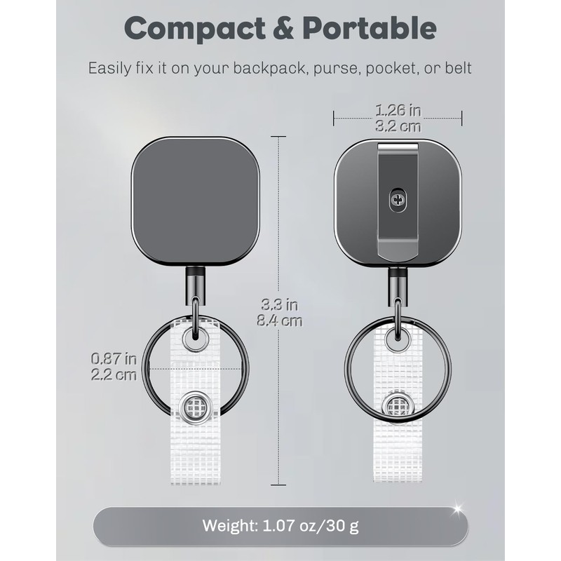 Pawfly 2 Pack Heavy Duty Metal Retractable Badge Reel for