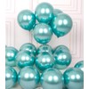 AULE Balloons Turquoise Metallic Helium: Pack of 50 12 Inch