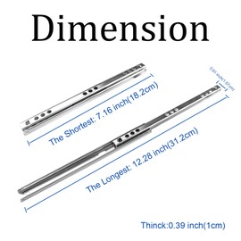 BOQIIKAR 2 Pair Full Extension Metal Bearing Drawer Runners 182mm Heavy Duty 20 kg Load Capacity Side Mount Ball Bearing Kitchen Cabinet Slides Replacement Rails Guide Glides Silver