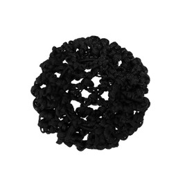 PENTA ANGEL Hair Bun Covers 3Pcs Elastic Crochet Knit Invisible Hair Nets Snood Accessory for Women Girls Dance Ballet Skating (Black, 8cm)