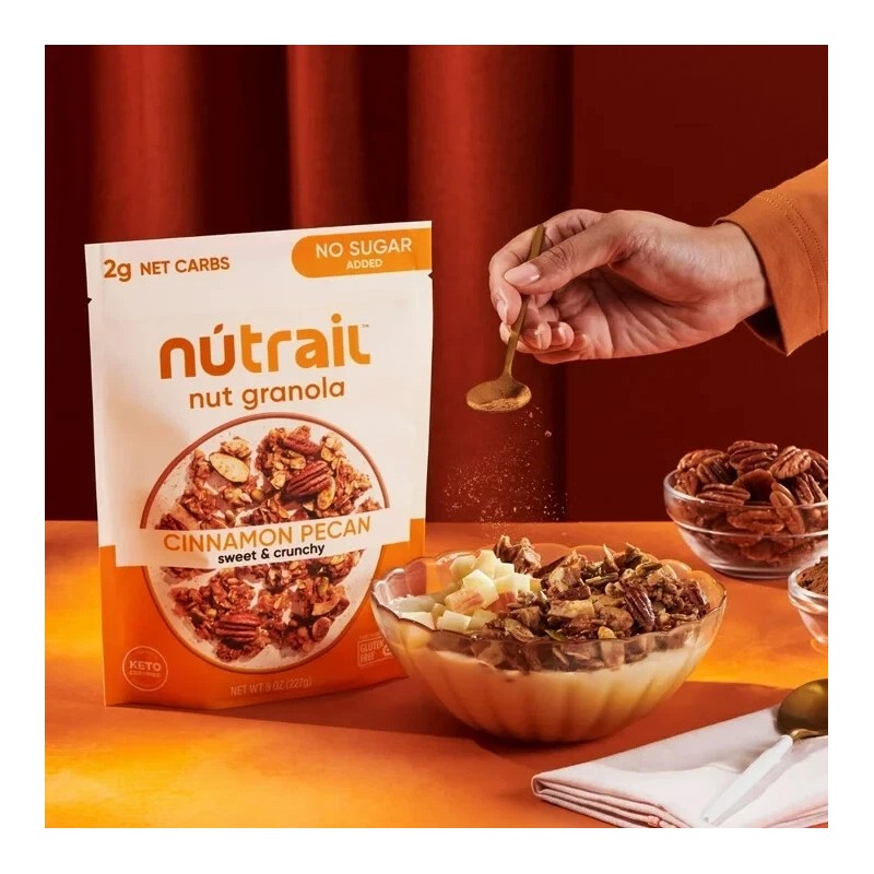 NuTrail Low Carb Keto Nut Granola Cinnamon Pecan 22 oz