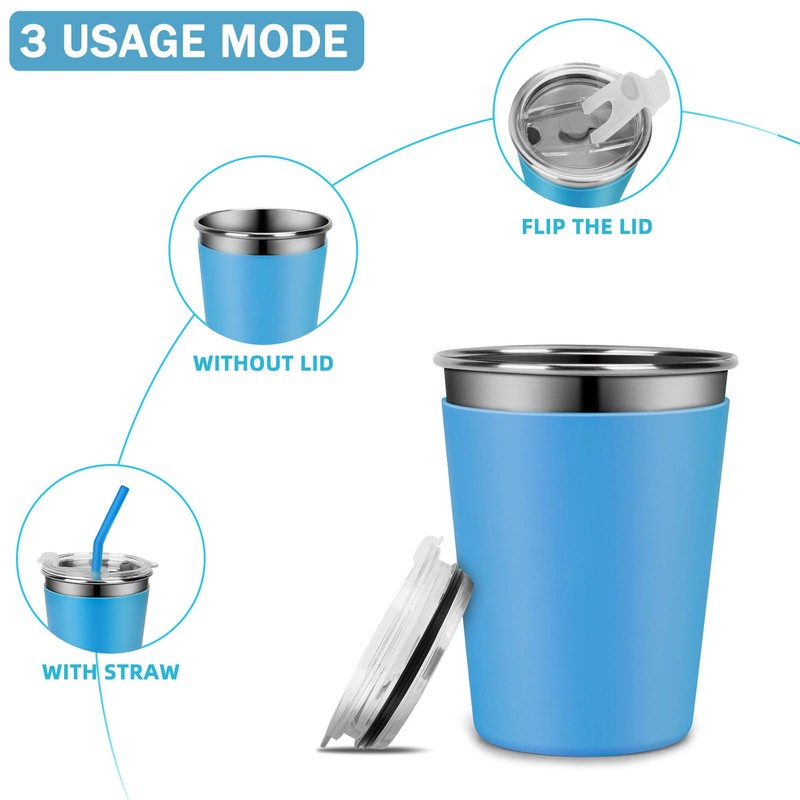 Rommeka 2 Pack Kids Cups with Straws and Lids Leak