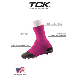 TCK Football Spat Cleat Covers (Neon Pink, Large)