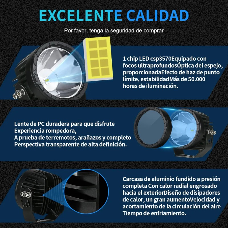 Par Faros Auxiliares De Redondos Led Niebla Jeep Wrangler Jk