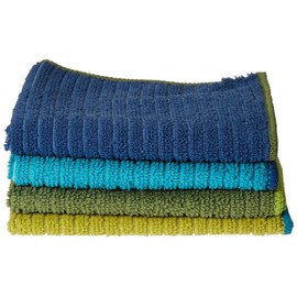 Ritz 100% Polyester Microfiber 12-inch x 12-inch Multi Purpose Kitchen Dish Towel, Gentle Cleaning Wash Cloth with Poly Scour Side, Assorted Blue/Green, 4-Pack