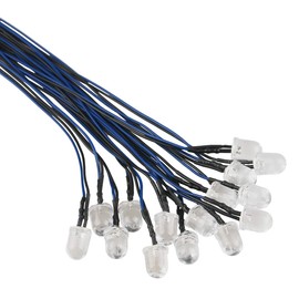 EDGELEC EDGELEC 30pcs 12 Volt 10mm Blue LED Lights Emitting Diodes Pre Wired 7.9 inch DC 12v LED Light Clear Lens Small LED Lamps