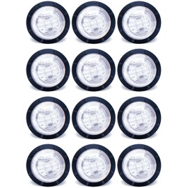 STODER 3/4 Inch Trailer Marker, LED Side Marker Lights, Heavy Duty Waterproof Clearance Lights for Trailers, Trucks, RVs, Buses, Vans - Durable & Bright for Enhanced Safety (White 12pack, 12V)