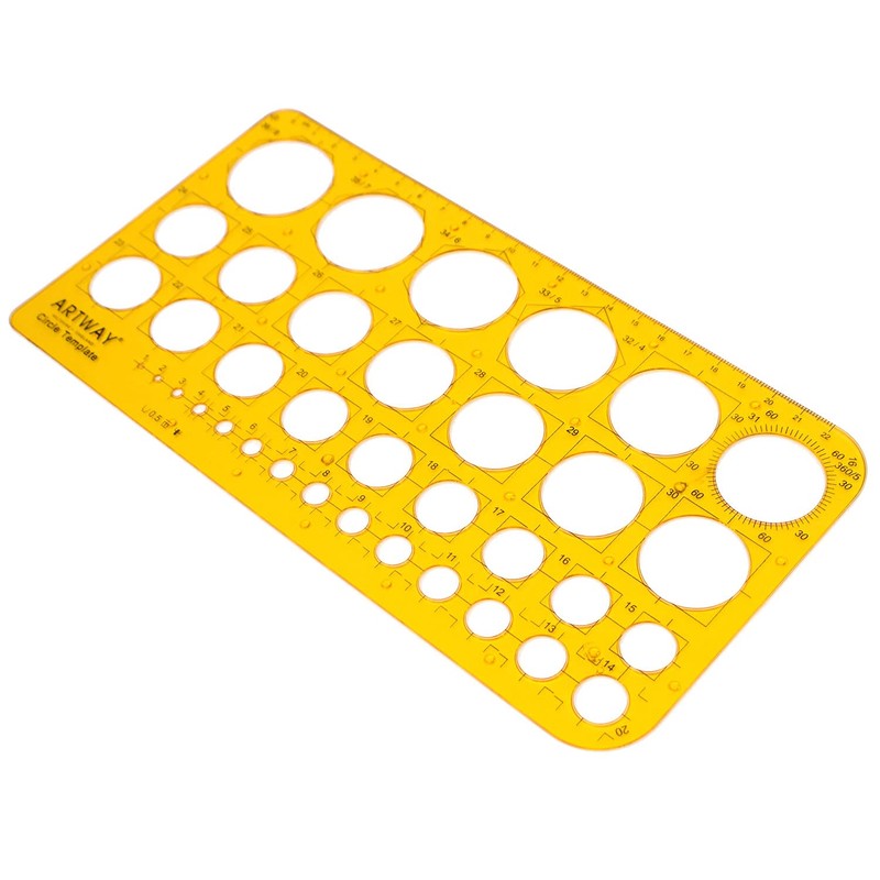 Artway Circle Template - Shatter Proof - 36 Metric Circles