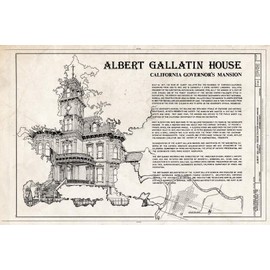 Historic Pictoric : Blueprint HABS Cal,34-SAC,19- (Sheet 1 of 9) - Albert Gallatin House, 1527 H Street, Sacramento, Sacramento County, CA 24in x 16in