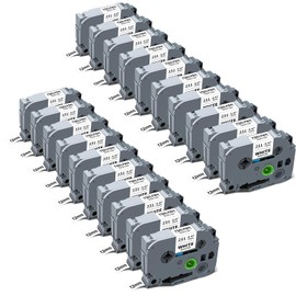 20-Pack P Touch Label Tape, TZe TZ Tape 12mm 0.47 Laminated White Compatible with Brother P Touch Label Maker Tape TZe-231 TZe231 Ptouch Refill for PT-H110 D220 D210 1280 1290 2040, Black on White