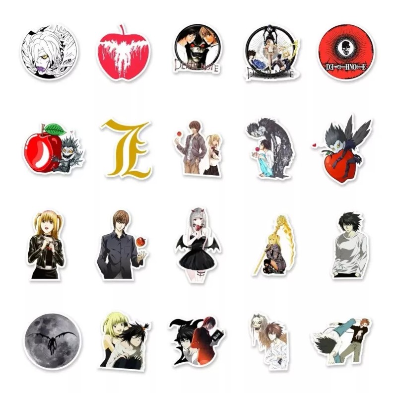 Death Note 50 Calcomanias Stickers Contra Agua Anime Manga