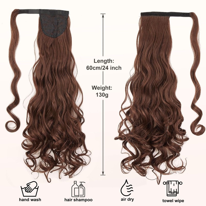 Dcbaboo Ponytail Extension, Ponytail Hairpiece, Braid Extensions, Wavy Long, 60