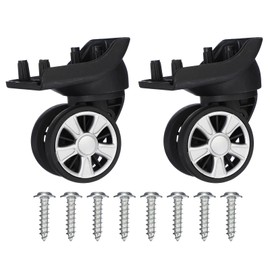 PATIKIL Luggage Wheels Replacement, 1 Pair Suitcase Wheels Caster Repair for Left & Right Swivel Wheel, Black (3.6x4.4x3.3x4.4/1.4x1.7x1.3x1.7 inch)