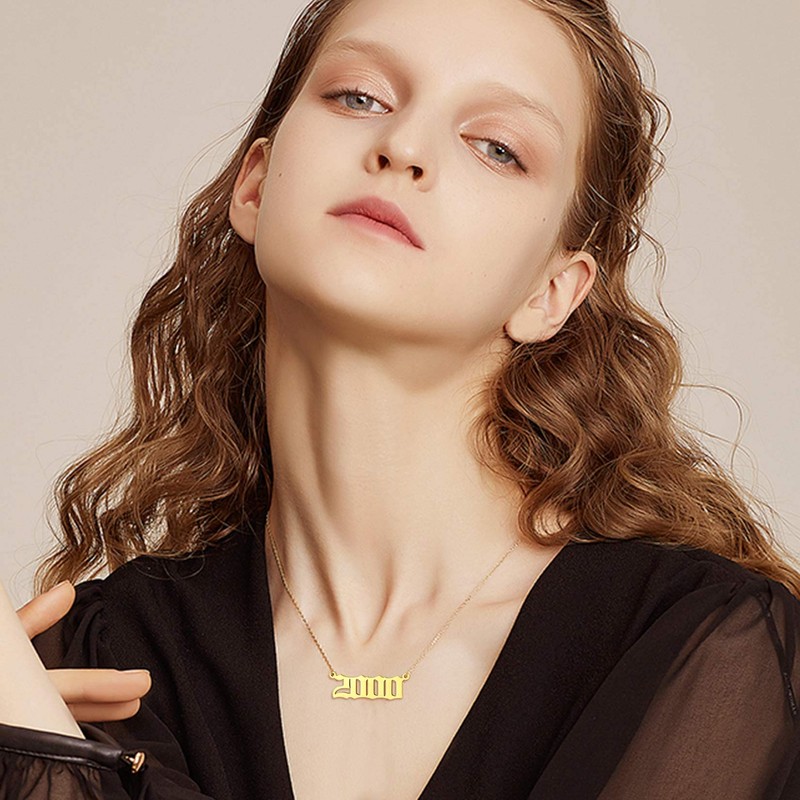 U7 2000 Year Gold Chains Chokers Necklaces y2k Necklace