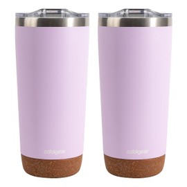 COOL GEAR American Designed, Stainless Steel, Dishwasher Safe, Copper Lined BPA Free Lid Tumbler, 2 Pack - 16 oz - Lavender