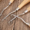 2 Pieces 6.3 Inch Wooden Bent Latch Hook Crochet Needle,