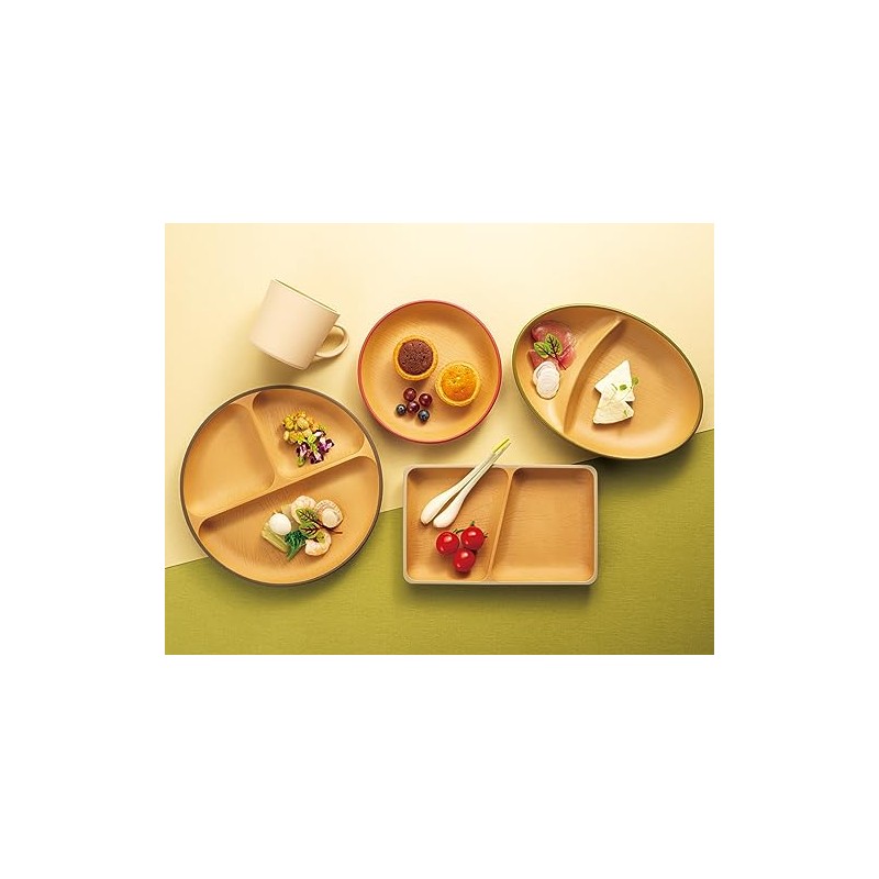 Canoe Earth Color Antibacterial Square Plate, S, 8.5 x 5.1