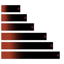 White Water Archery Non-Laminated Honeycomb Orange Fade 1 Bee Arrow Wraps 15 Pc Choose Length Width (4, 1)